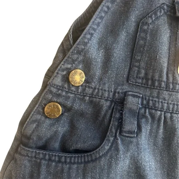 VTG 90s Bugle Boy Kids Blue Denim Overalls Size 2T Snap Inseam Retro Spors - Picture 4 of 9